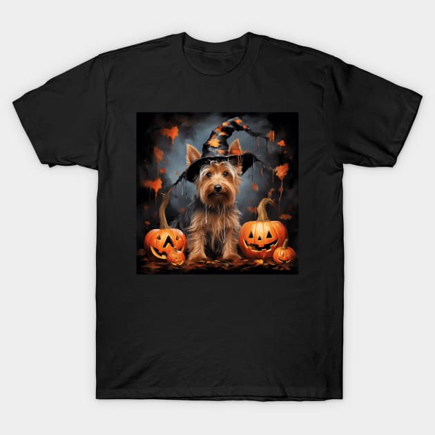 Australian terrier Halloween T-Shirt by NatashaCuteShop